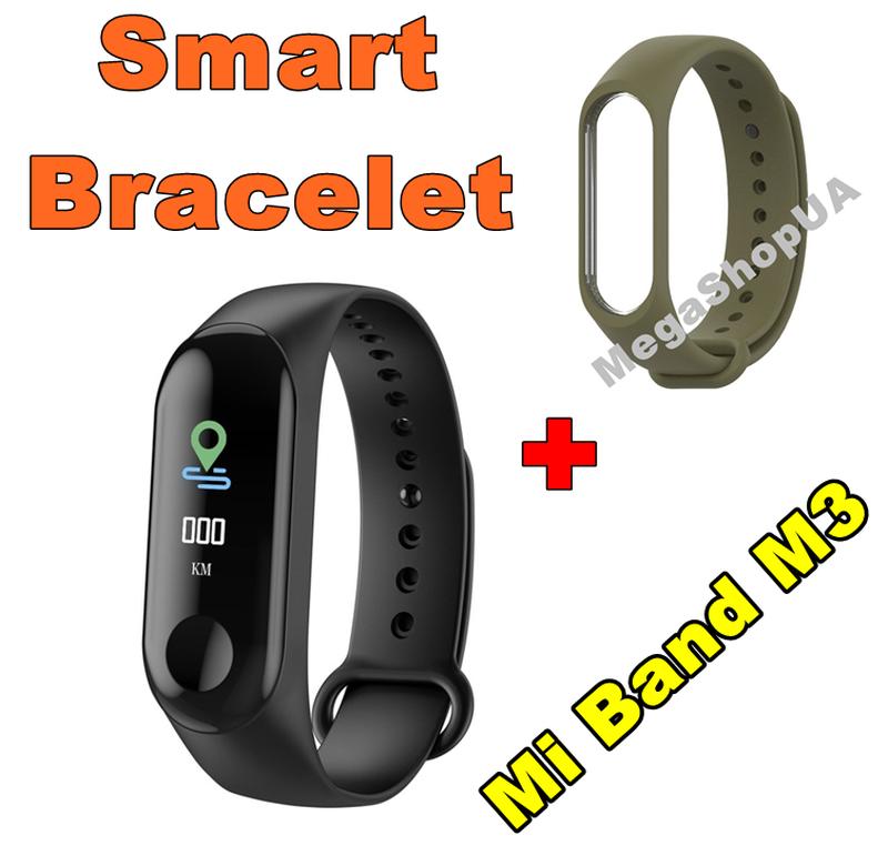 Фітнес браслет трекер mi band m3 штекер зарядка, жіночі чоловічі ...