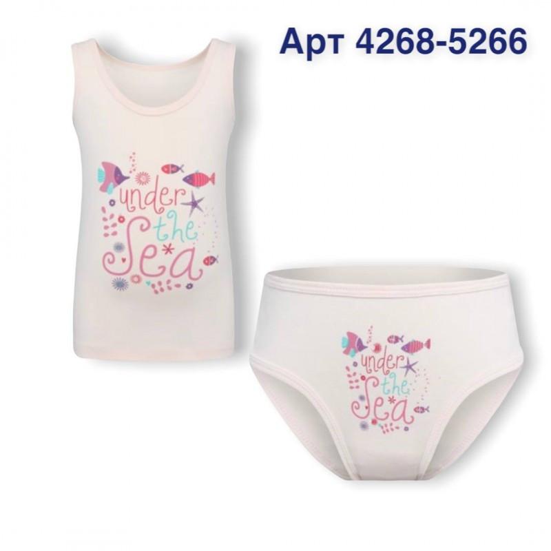Комплект нательного белья для девочек маечка и трусики baykar арт 4268 ...