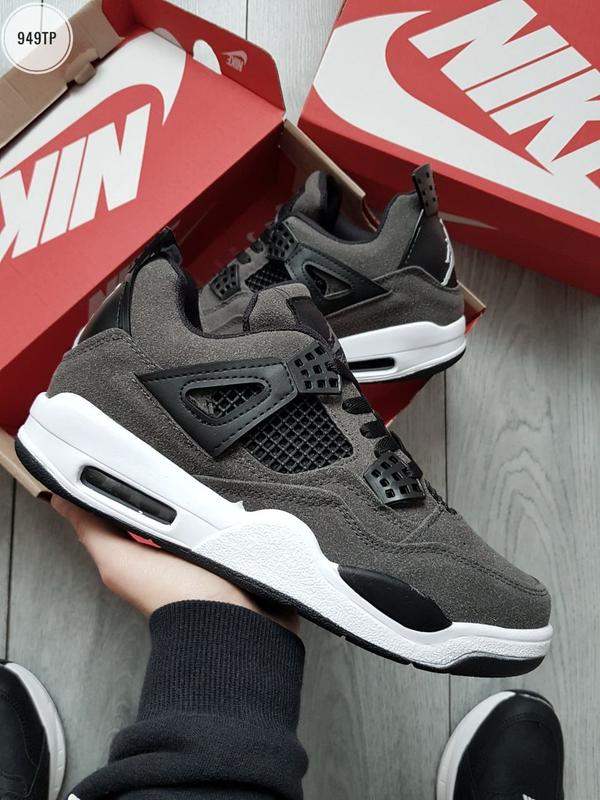 Кросівки найк айр джордан 4 сірі nike air jordan 4 retro low grey ...