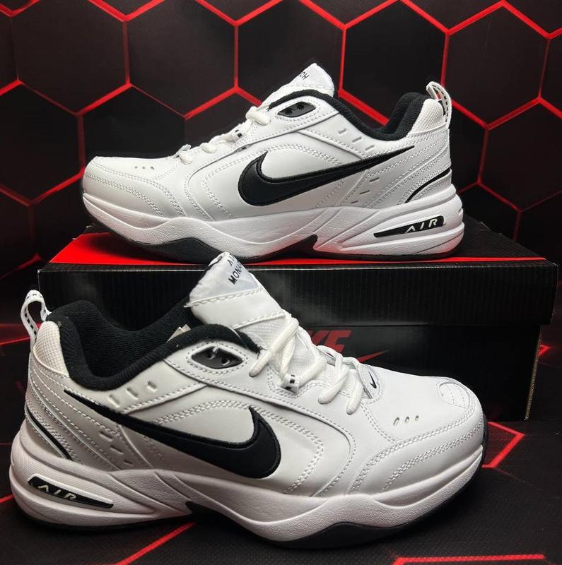 Мужские кроссовки nike air monarch iv white black (найк монарх 4, белые ...