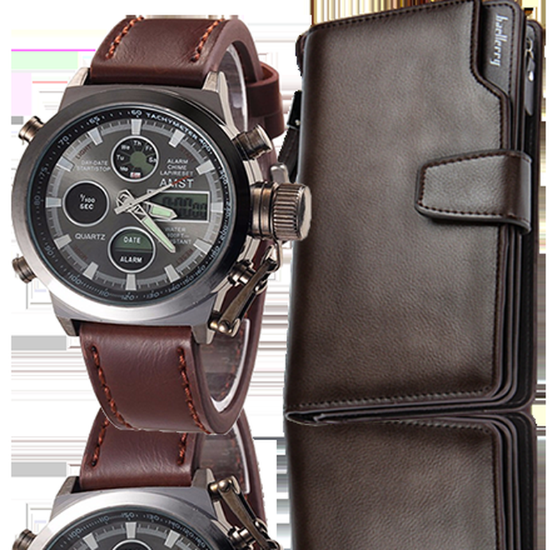 Комплект армейские часы amst + клатч baellerry business black — ціна ...