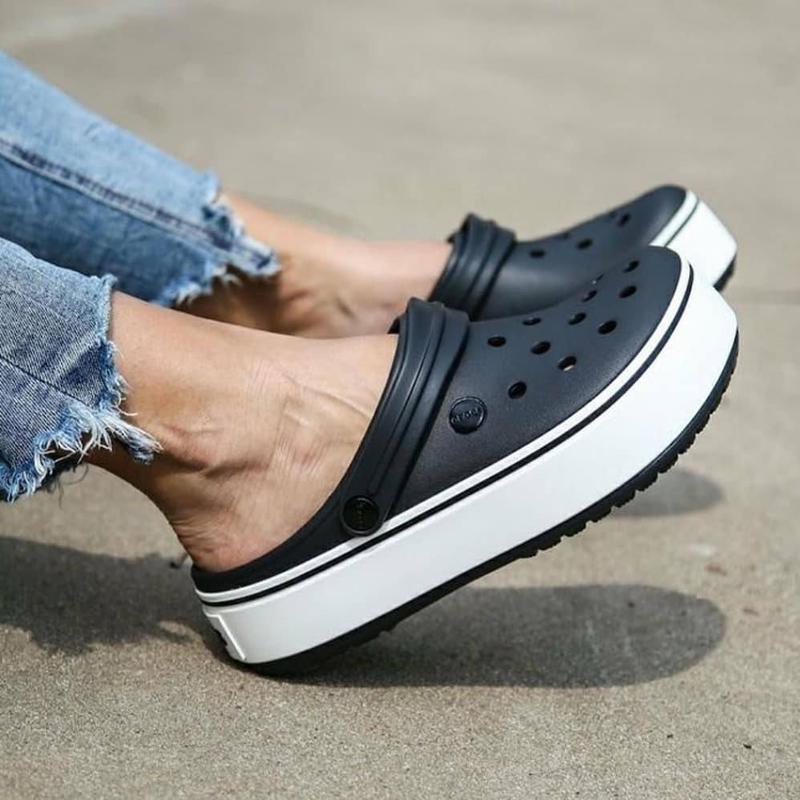 Кроксы на платформе crocs crocband platforma черные жіночі крокси чорні ...