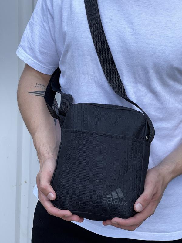 Мужская барсетка adidas из ткани брендовая фирменная сумка через плечо ...