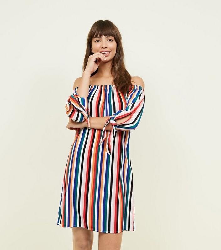 Коротке плаття в кольорову смужку new look — цена 255 грн в каталоге ...