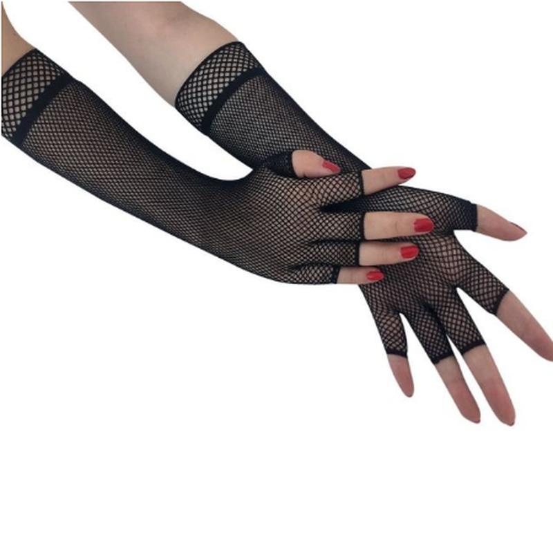 Перчатки сеточка длинные без пальцев (код p880-black) — цена 131 грн в ...