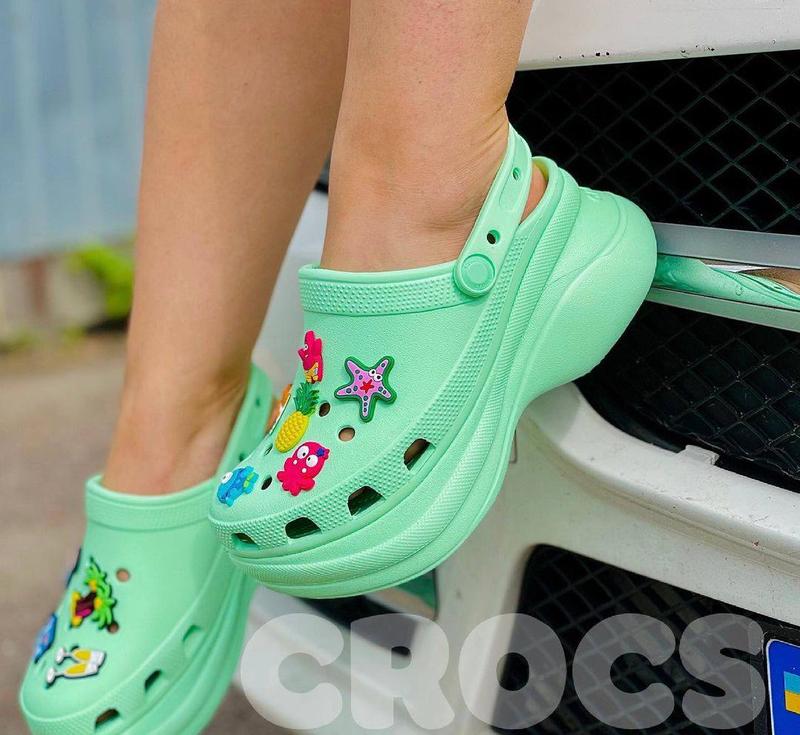 Кроксы на платформе crocs женские сабо bae clog мятные зеленые оригинал ...