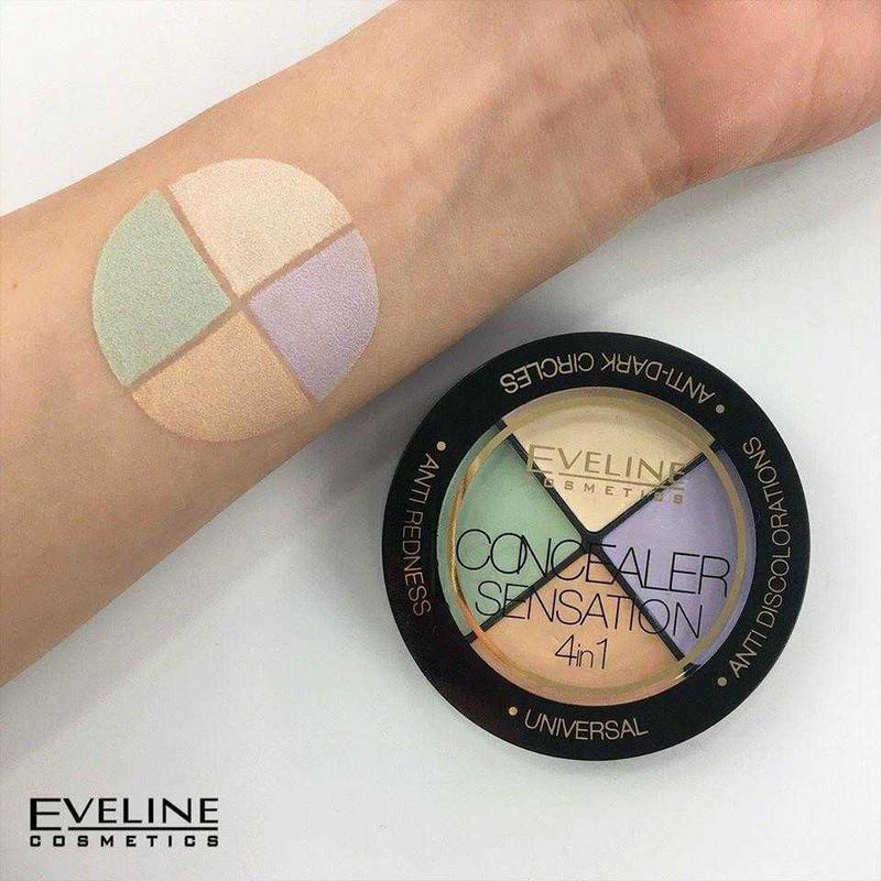 Палетка консилерів коректори eveline concealer sensation 4in1 — цена 65 ...
