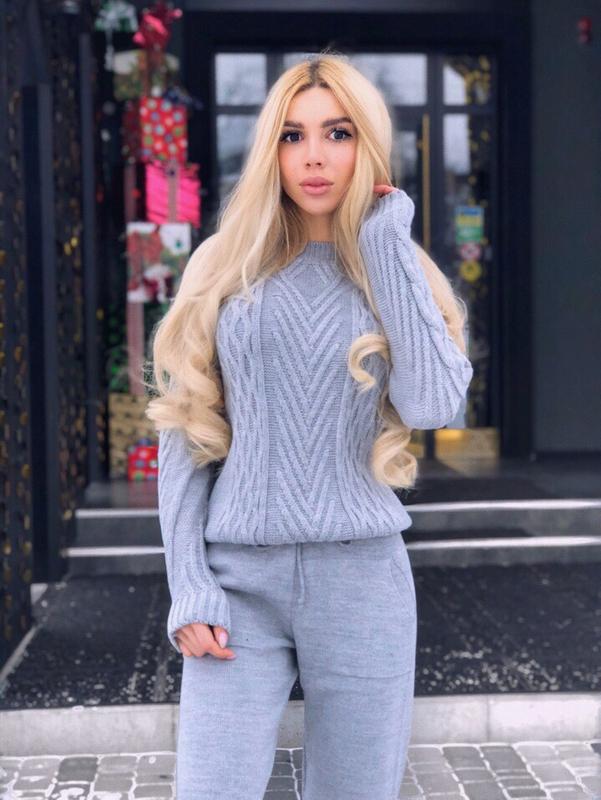 Тёплые костюмы женские вязаные