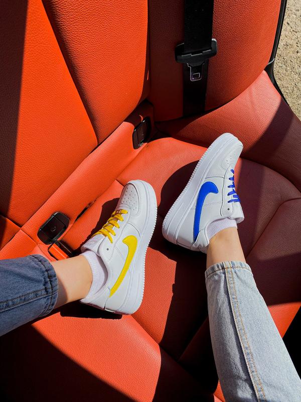 Женские кроссовки nike air force 1 белые кеды найк аир форсы кастом ...