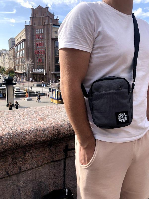 Мессенджер stone island серый | сумка через плечо стон айленд барсетка ...