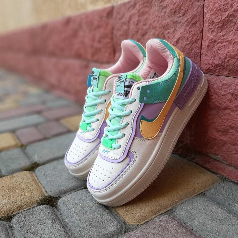 Кроссовки женские nike air force 1 shadow летние, кожаные найк аир форс ...