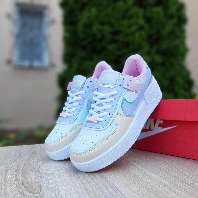 Кроссовки женские nike air force 1 shadow летние, кожаные найк аир форс ...
