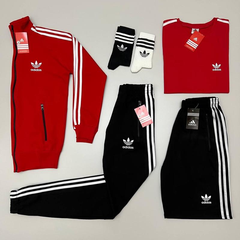 Мужской спортивный костюм adidas адидас кофта с молнией штаны и шорты ...