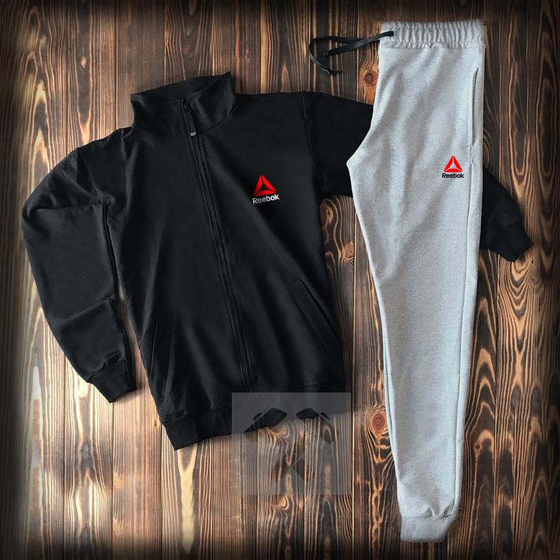 Спортивный костюм рибок мужской на змейке, костюм reebok трикотажный ...
