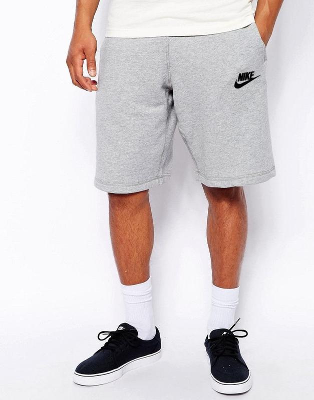 Летние мужские спортивные шорты найк, шорты nike трикотажные, s серые ...