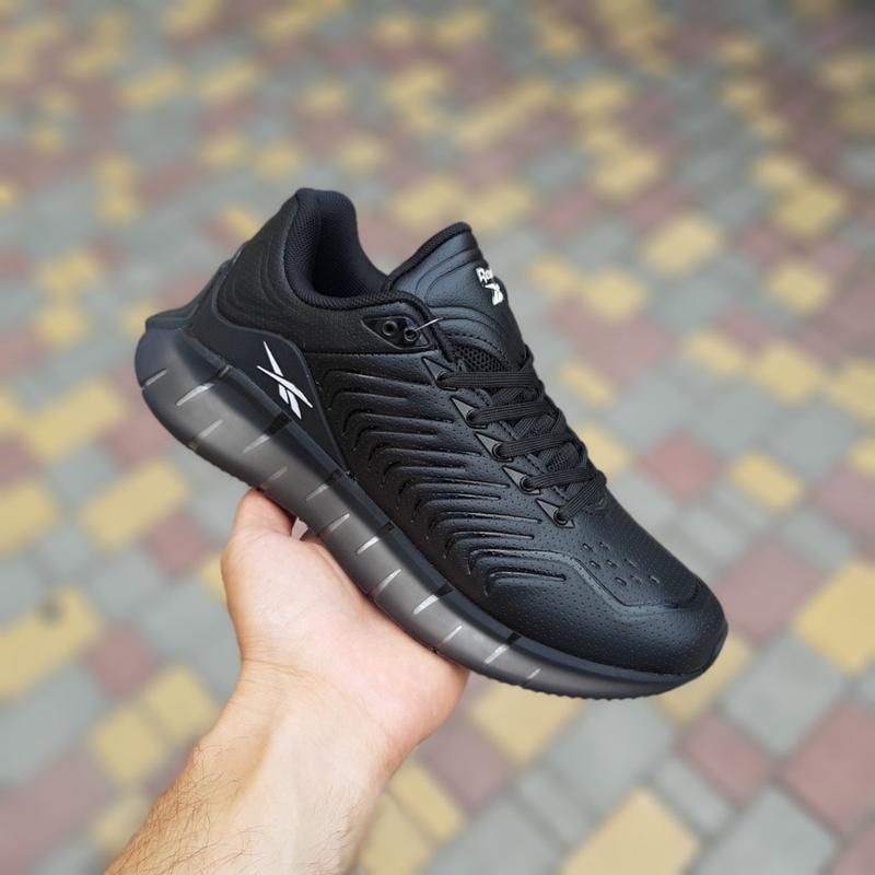 Мужские черно-белые кожаные кроссовки reebok zig kinetica🆕 кроссовки ...