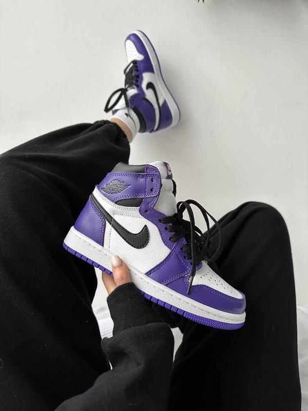Jordan 1 court purple on feet hot sale
