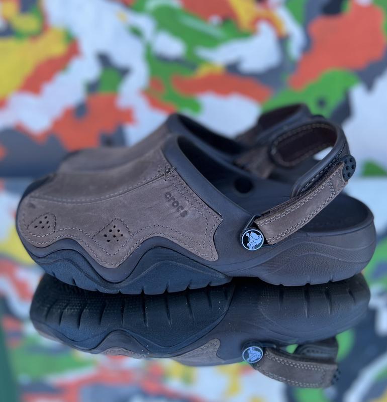Crocs кожаные тапочки оригинал м 9 сандали крокс 41 - 42 — цена 810 грн ...