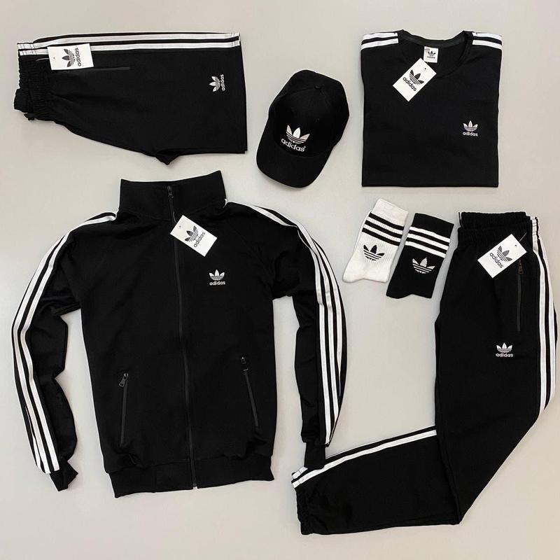 Мужской спортивный костюм adidas адидас кофта с молнией шорты и кепка ...
