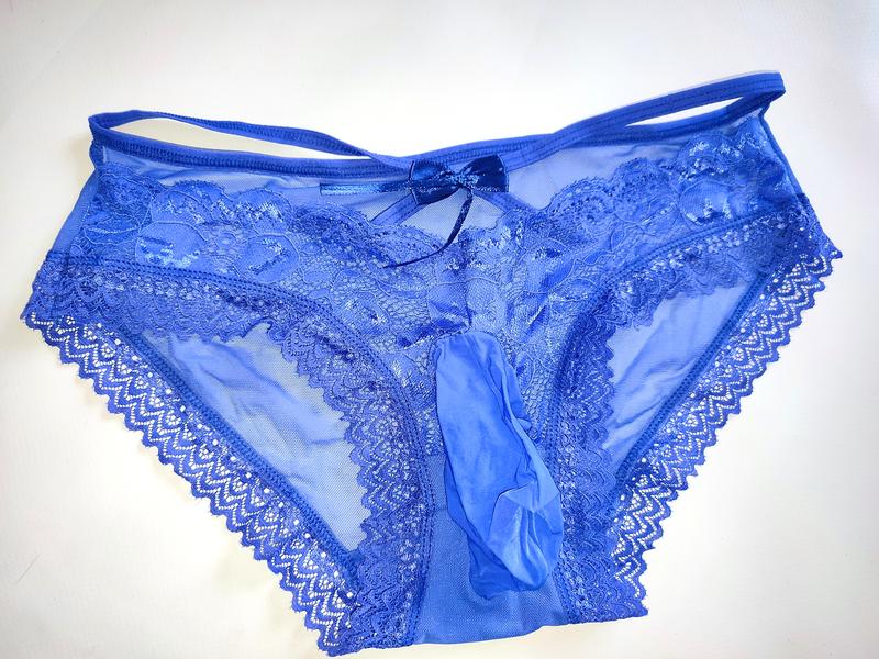 Мужские трусы трусики синий синие прозрачная сеточка кружево кружевные ...