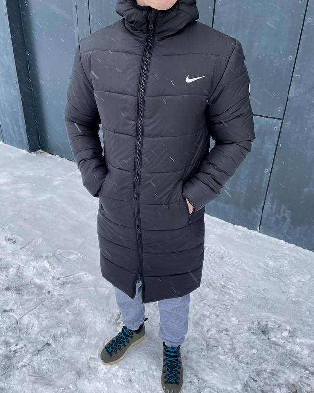 Мужская зимняя куртка nike удлиненная черная парка длинная найк — цена ...