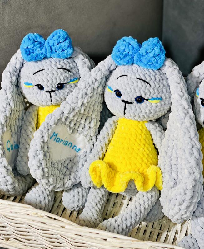 Игрушка ручной работы , зайка из плюша именная игрушка с метрикой ...