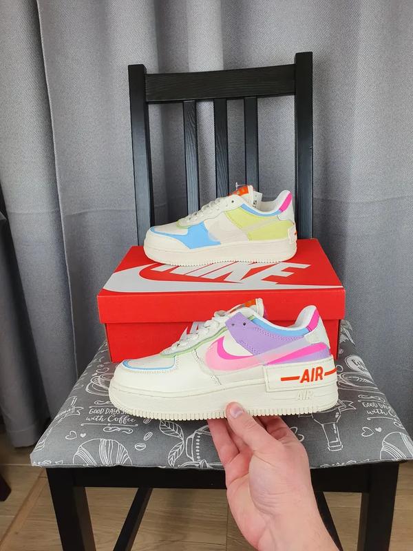 Nike air force 1 shadow double swoosh разноцветные кроссы женские ...