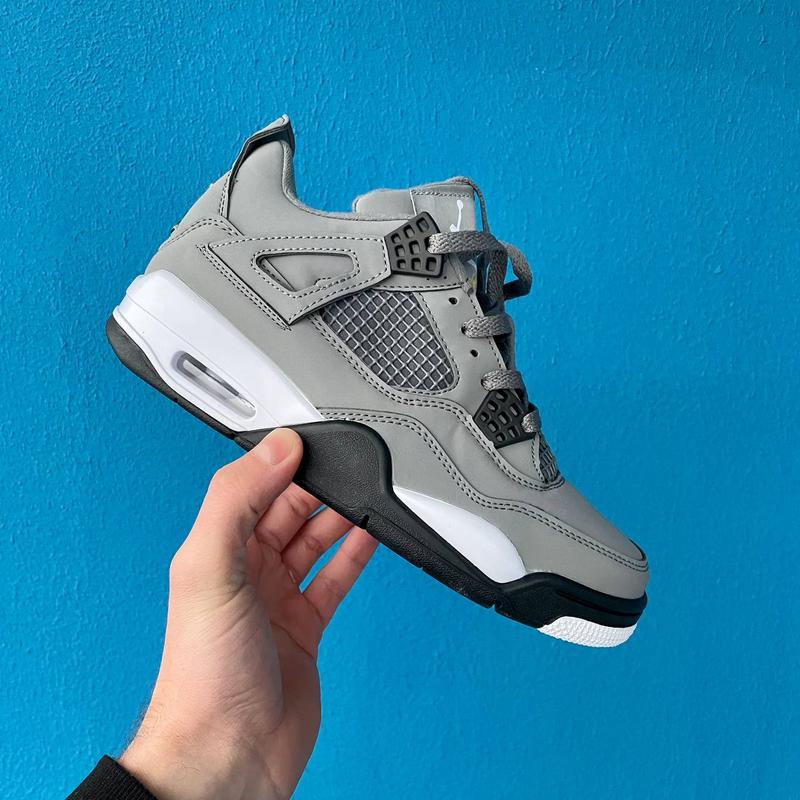 Мужские серые кожаные кроссовки nike air jordan 4 🆕 найк джордан 4 ...