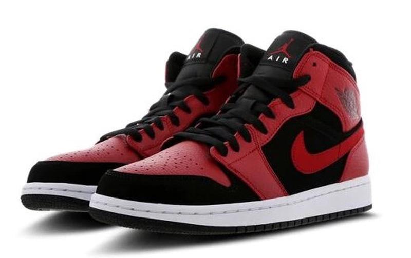 nike air jordan 1 mid red and black