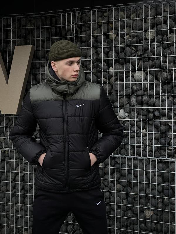 Куртка зимняя найк черная с капюшоном nike хаки — цена 1499 грн в ...