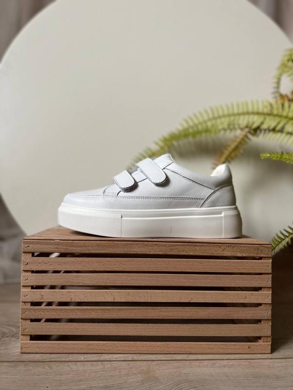 Красовки кроссовки женские белые із зі шкіряні из кожи кожаные осенние ...