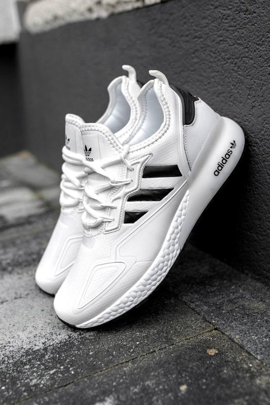 Мужские демисезонные кроссовки adidas zx 2k boost white black черно ...