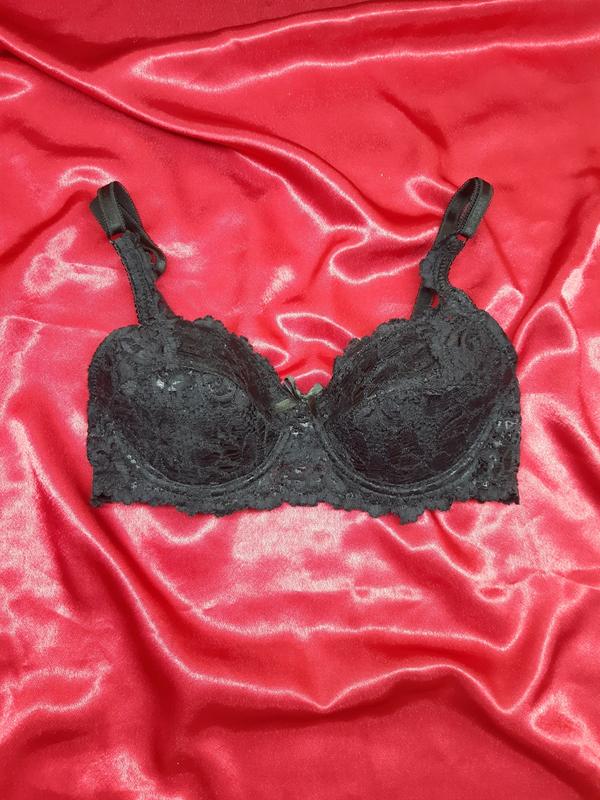 Идеальный чёрный кружевной винтажный секси сексуальный бюстгальтер ...