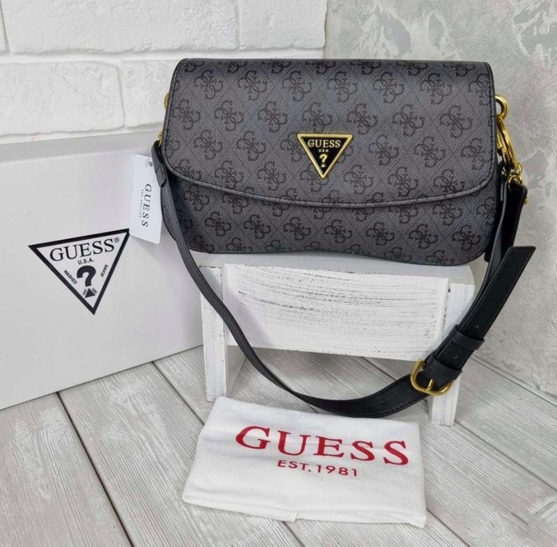 😍новая сумка guess cordelia серая гесс с лого 4g сумка багет женская с ...