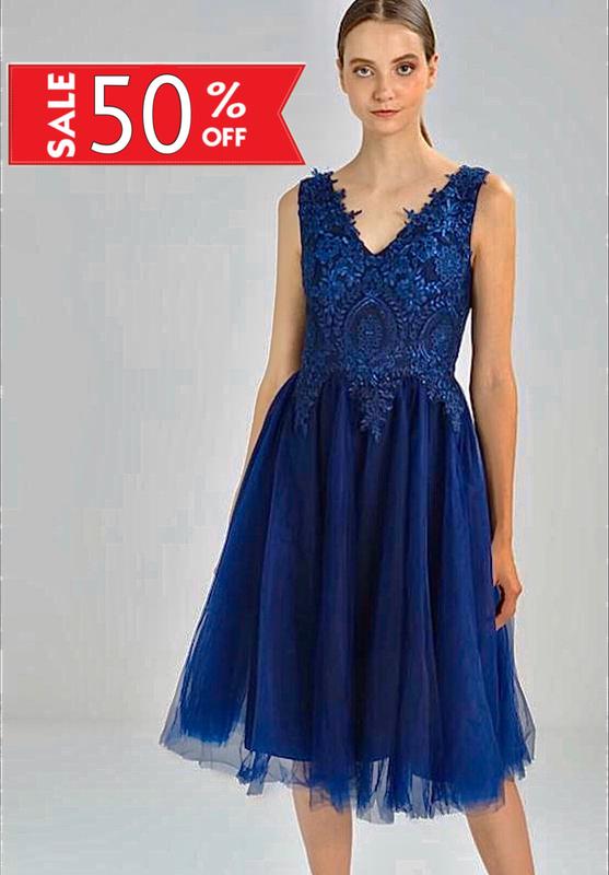 Новое шикарное платье вечернее выпускное миди кружевное пышное размер m ...