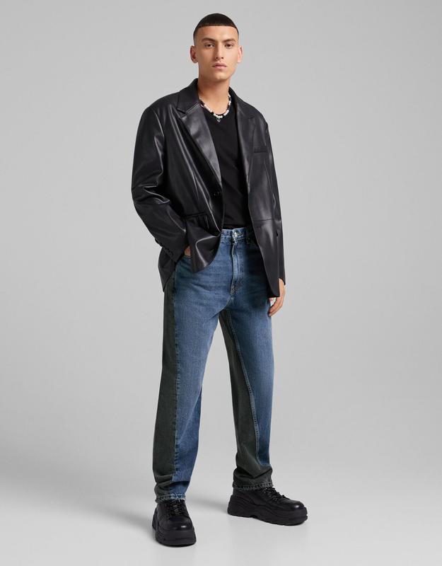 Мужские винтажные джинсы, двухцветные штаны bershka ballers 90-е — цена ...