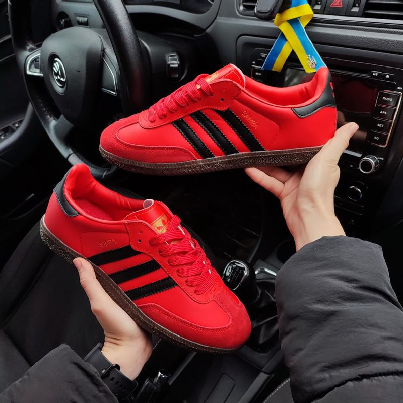Мужские кожаные красные кеды adidas samba 🆕 кеды адидас самба — цена ...