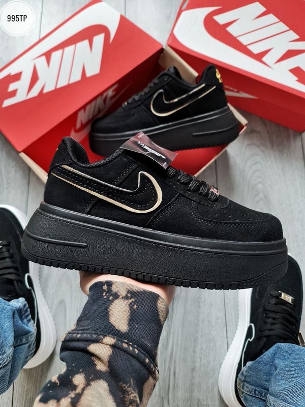 nike air force 1 platform black