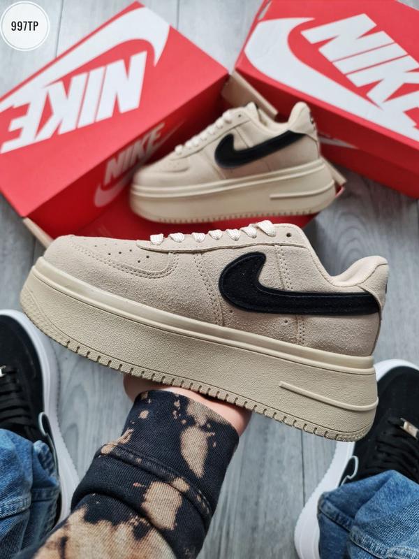 Nike air force 1 black platform outlet