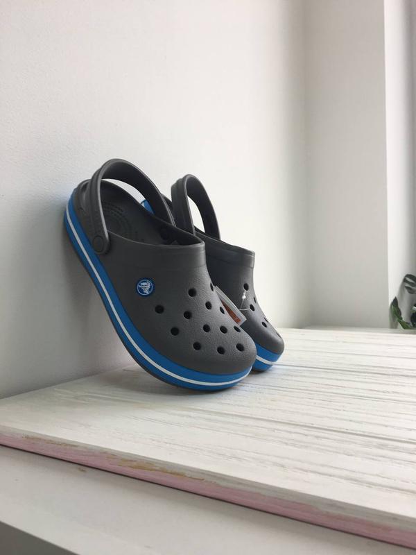 Кроксы сабо crocs crocband charcoal/ocean — цена 1320 грн в каталоге ...