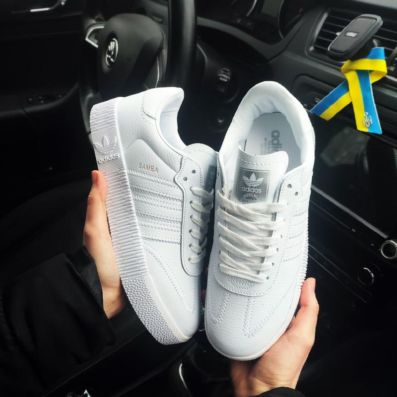 Женские белым кожаные кроссовки adidas samba 🆕 кеды адидас самба — цена ...