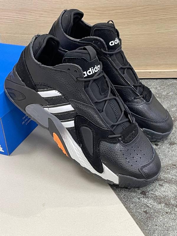 Мужские черно-белые кожаные кроссовки adidas streetball 🆕 адидас ...