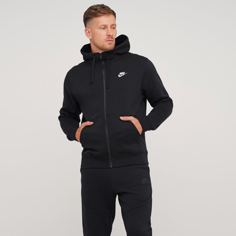 Оригинальное мужское зип-худи nike m nsw club hoodie fz ft black ...