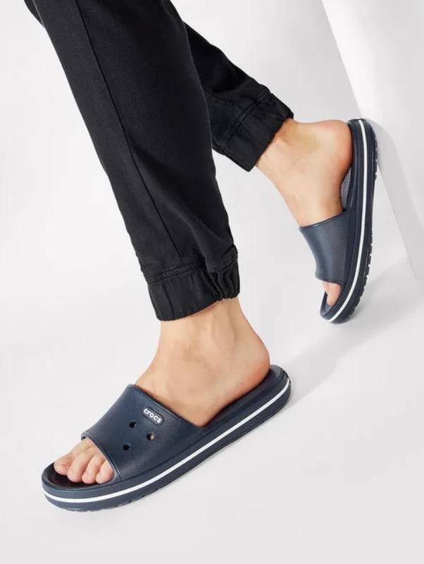 Крокс шлепки крокбэнд нави crocs crocband iii slide navy / white — цена ...