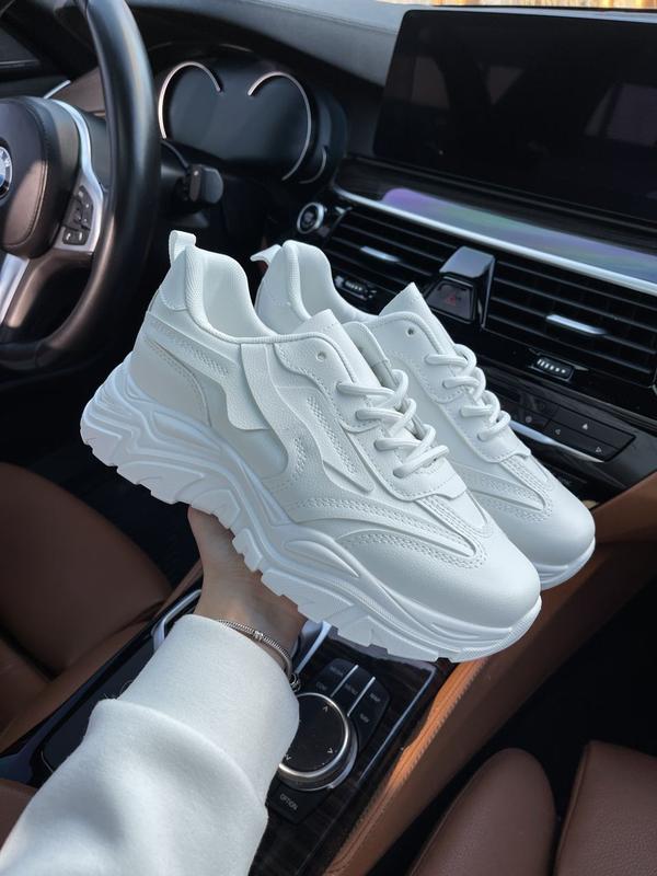 Красовки кроссовки женские белые із зі штучної шкіряні из искусственной ...