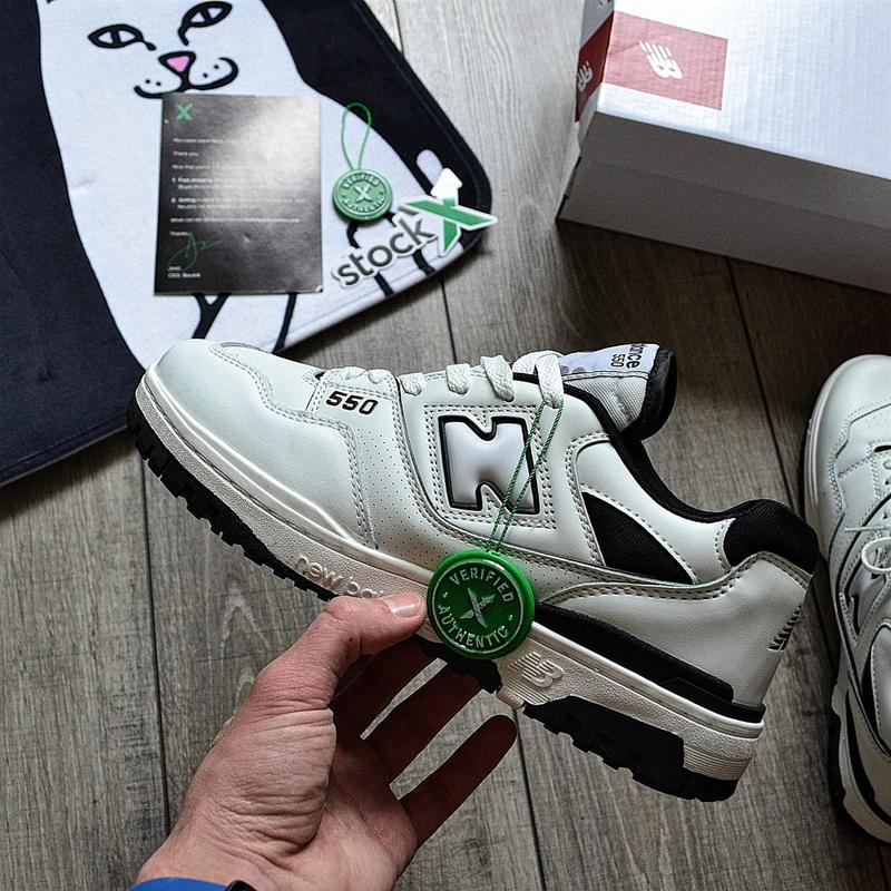 Кроссовки мужские, женские new balance 550 черно-белые, нью беланс ...