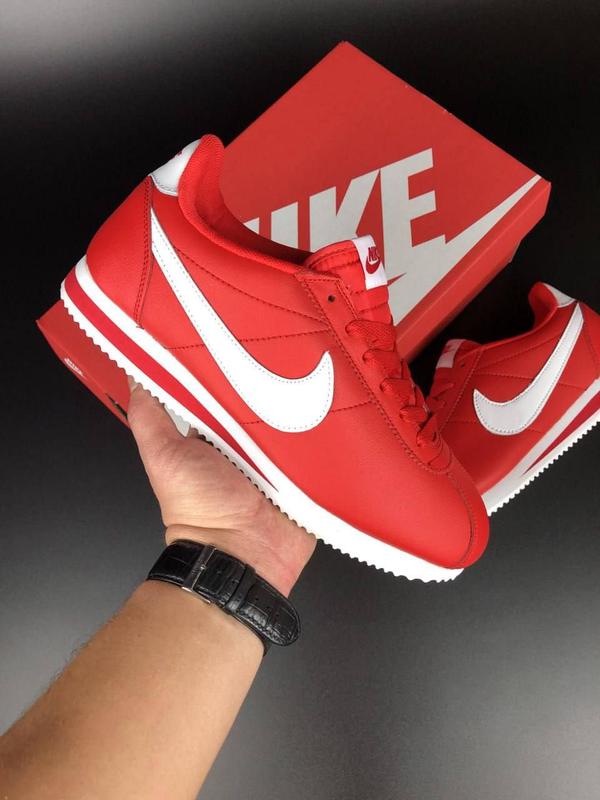 Женские красные кожаные кроссовки nike cortez 🆕 кроссовки найк кортез ...
