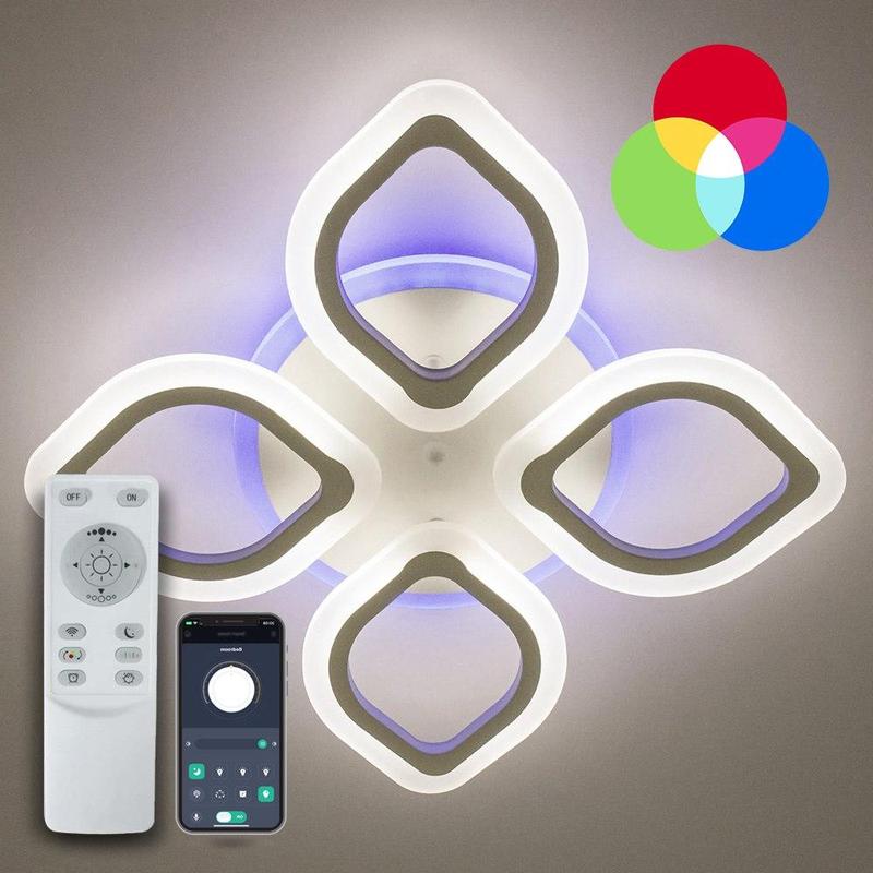 Люстра светодиодная с пультом azalia rgb 40w+10w 4r 480/80 white — цена ...