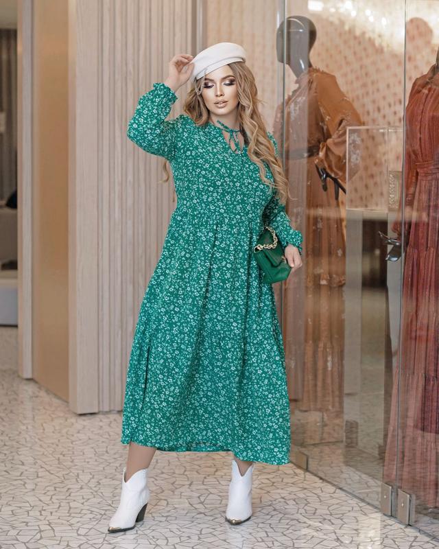 Красивое весеннее платье макси, длинное платье в цветочный принт — цена ...