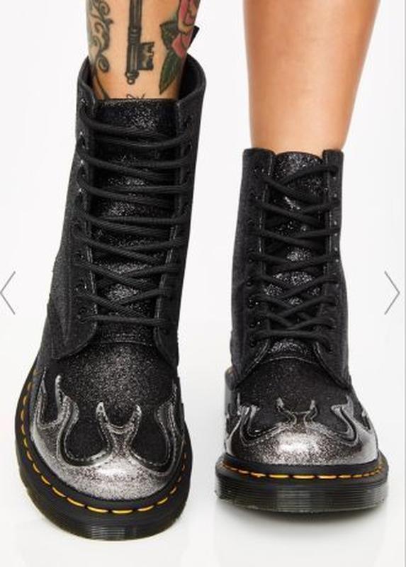 dr martens pascal glitter flame